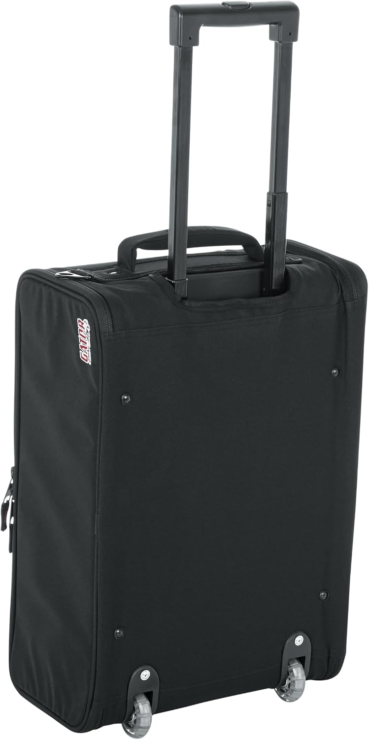 Gator Cases Lightweight Rack Bag with Removable Shoulder Strap, Pull handle, and Wheels, 2U Rack - 12.5' Rackable Depth (GR-RACKBAG-2UW)