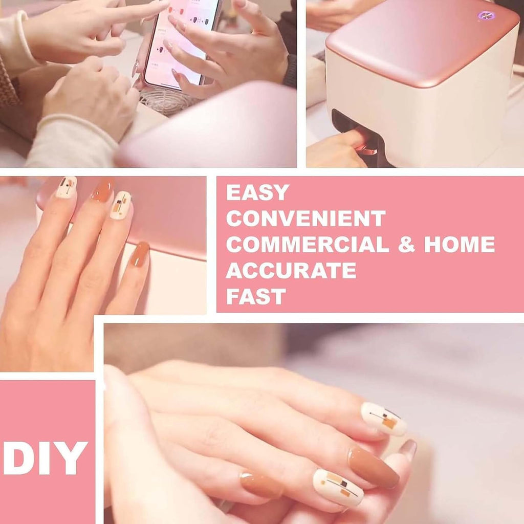 Electric Mini Nail Art Printer,WiFi Connection Control, Automatically Recognize Nail Shape,Fast Drawing in 10S,for Girls' Home Nails