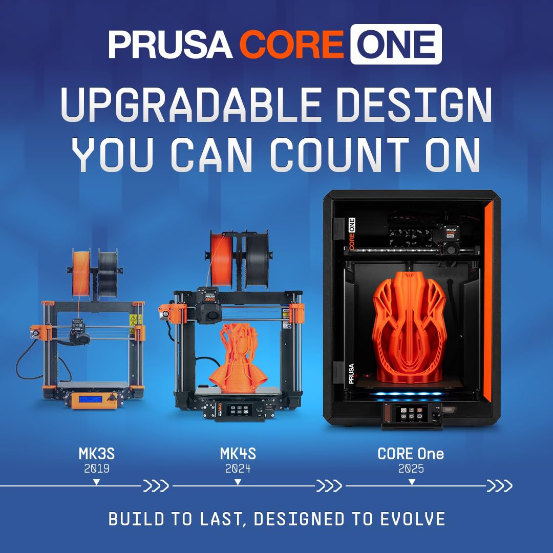 Original Prusa CORE One, Ready-to-use 3D Printer, Assembled and Tested, Removable Print Sheets, 1kg Prusament PLA Spool Included, Print Size 9.8 x 8.6 x 10.6 in