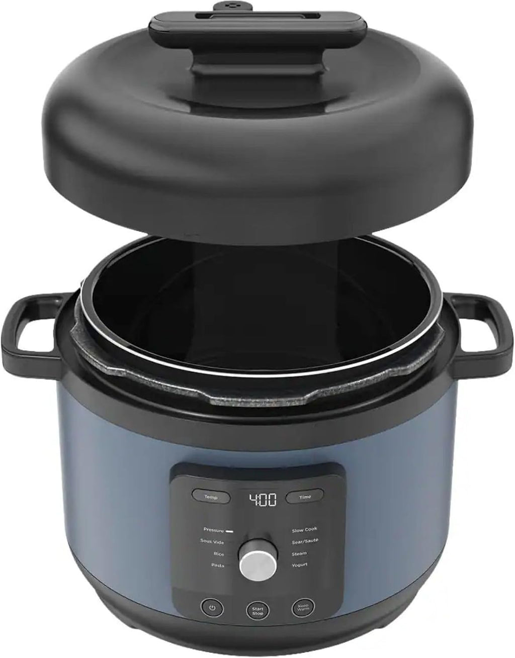 Hyper-Heat Pressure Cooker - 6.5 Quart Multi-Cooker with 9 Programmable Functions, 1200W Power, SimpliServe Pot for Family Meals, Electric Pressure Cooker for Fast and Healthy Cooking (Blue)
