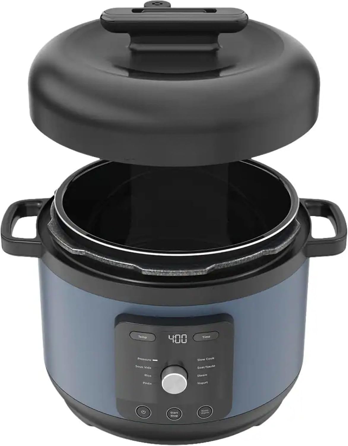 Hyper-Heat Pressure Cooker - 6.5 Quart Multi-Cooker with 9 Programmable Functions, 1200W Power, SimpliServe Pot for Family Meals, Electric Pressure Cooker for Fast and Healthy Cooking (Blue)