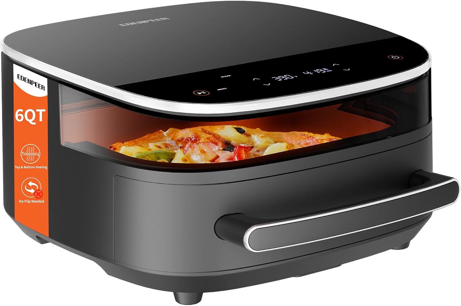 Large Air Fryer 6QT, 11-in-1 Fast Cooking Air Fryer with Top & Bottom Heating, No Flip Needed, Quiet 50dB, Family Size Digital Air Fryer for Healthy Meals, Fits a 12' Pizza or Steaks
