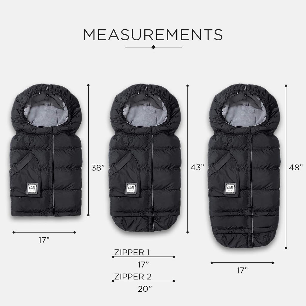 7AM Enfant Stroller Blanket 212 - Adjustable Baby Car Seat Zipped Blanket for Babies Winter, Unisex Multi Purpose Fleece Lined Warm Hooded Toddler Footmuff Water Repellent | (6M - 4T)