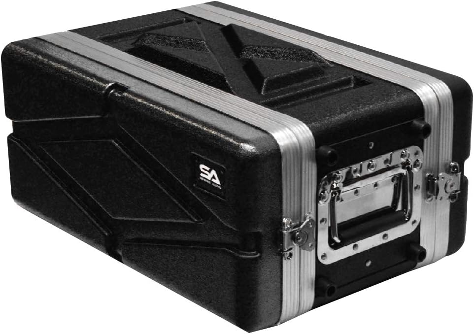 Seismic Audio - SALWR4S - Lightweight 4 Space Compact ABS Rack Case - 4U PA DJ Amp Effects Shallow Rack Case