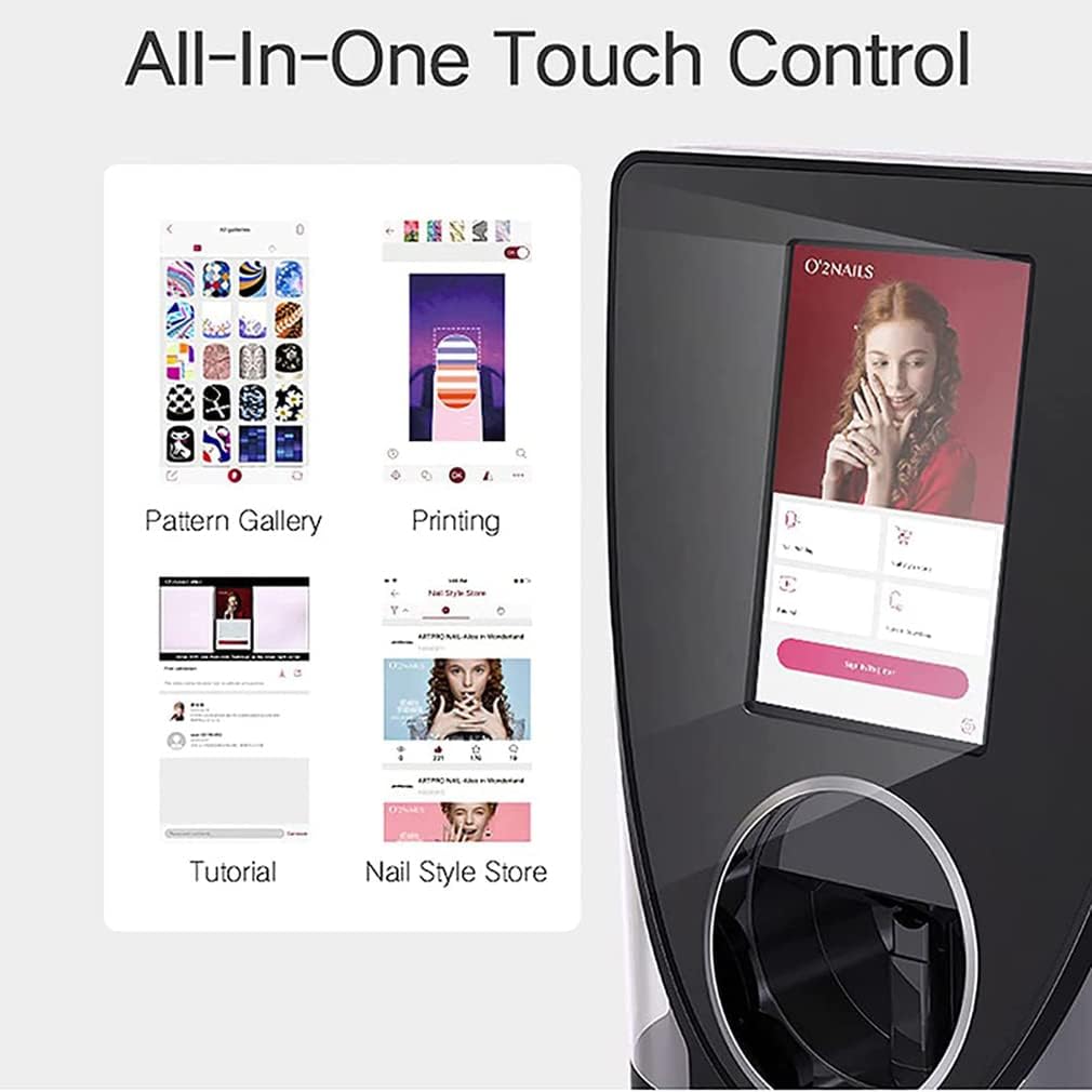 Smart Nail Art Printer, 3D Automatic Manicure Printer, Photo Pattern Printing Nail Film Printer, Support WiFi/DIY, AI Recognition of Nail Face, for Kid/Nail Studio/Manicurist/Nail Lovers