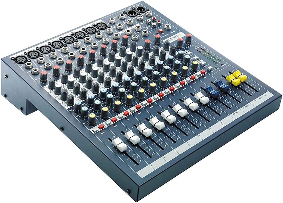 Soundcraft EPM 8-8 Mono + 2 Stereo Audio Console with Gator Cases 1515 Mixer Bag, Fastener Straps (10-Pack) & XLR Cable Bundle