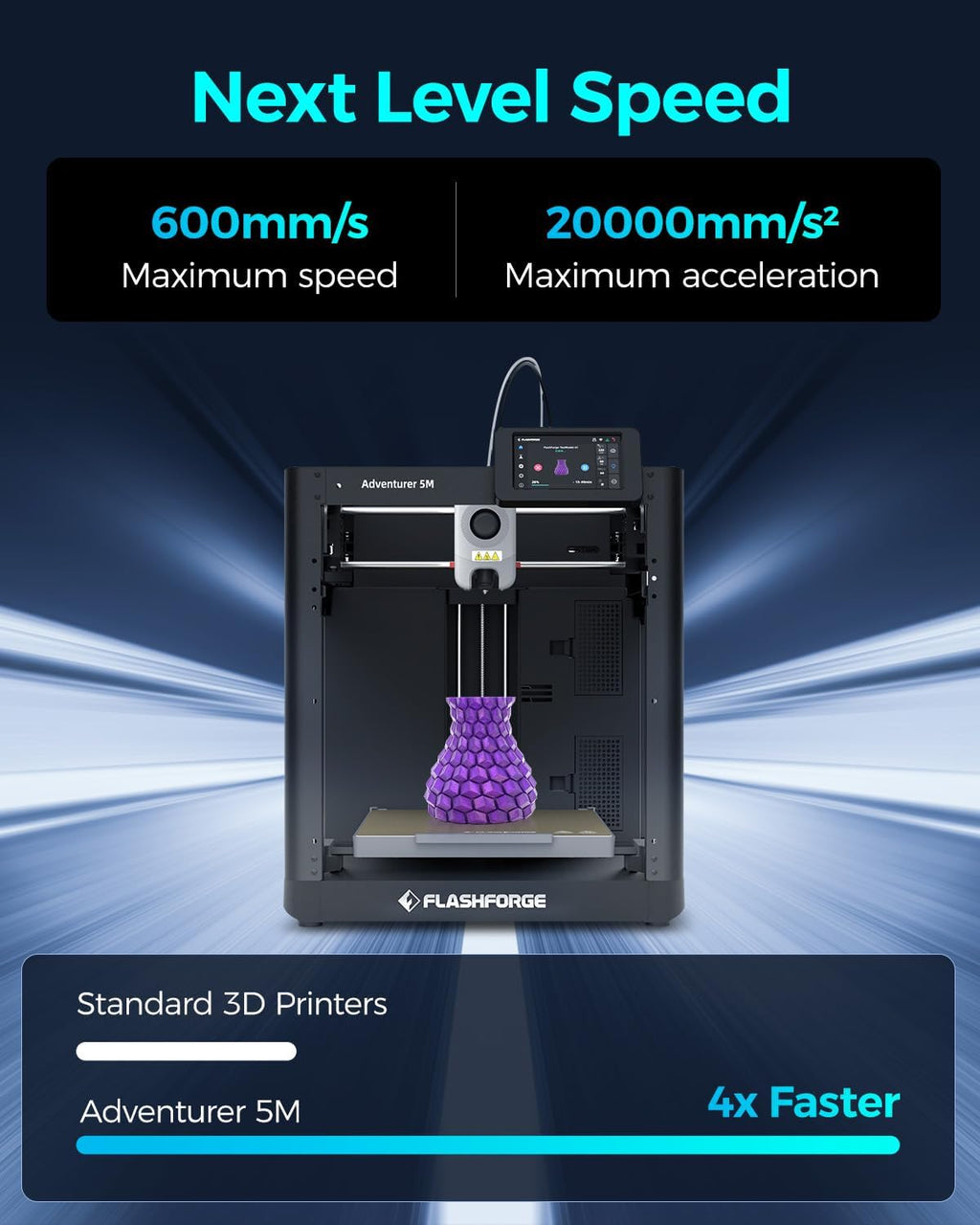 FLASHFORGE 3D Printer Adventurer 5M with Extra 1KG HS PLA Summer Reverie Filament