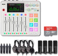 Rode RODECaster Pro 2 (White) Audio Production Studio Bundle with 4x Zoom ZDM-1 Podcast Mic Packs, 32GB microSD Card and StreamEye Polishing Cloth
