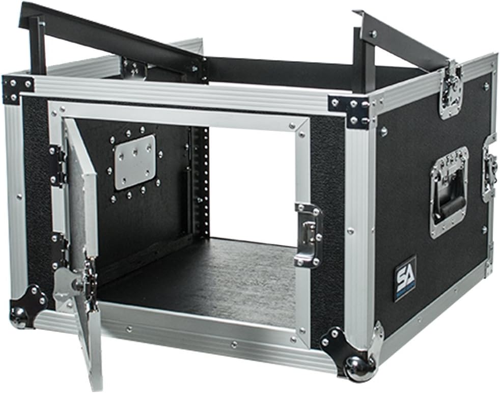 Seismic Audio - SAMRC-6U - 6 Space Rack Case with Slant Mixer Top - PA/DJ Pro Audio Road Case