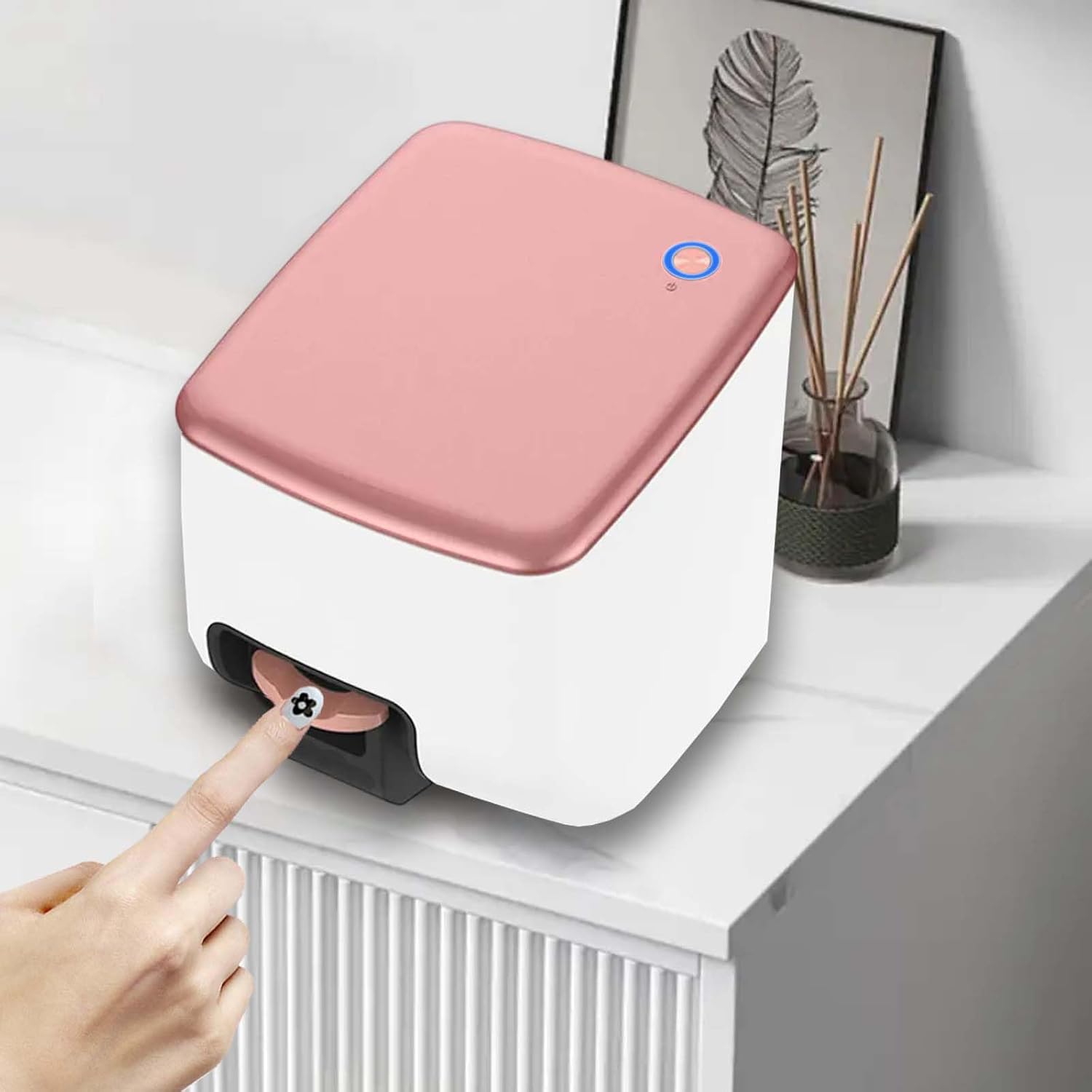 Electric Mini Nail Art Printer,WiFi Connection Control, Automatically Recognize Nail Shape,Fast Drawing in 10S,for Girls' Home Nails