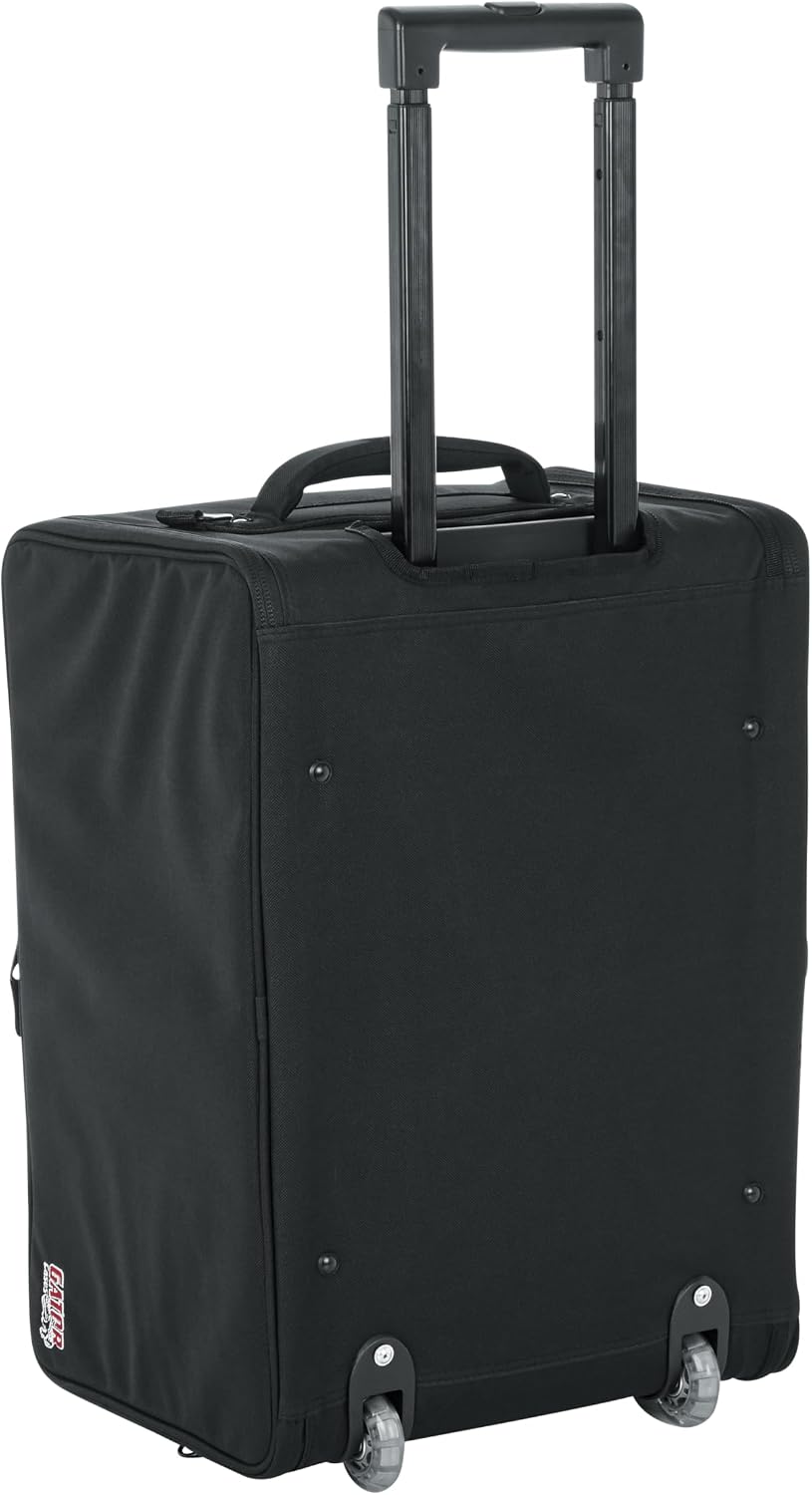 Gator Cases Lightweight Rack Bag with Removable Shoulder Strap, Pull handle, and Wheels, 4U Rack - 12.5' Rackable Depth (GR-RACKBAG-4UW)