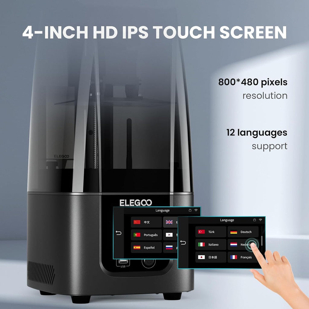 ELEGOO Mars 4 Ultra MSLA 3D Printer with 7-Inch 9K Monochrome LCD, Wi-Fi Connectivity, Effortless Leveling System, ACF Release Liner Film, Printing Size of 6.04x3.06x6.5 Inches