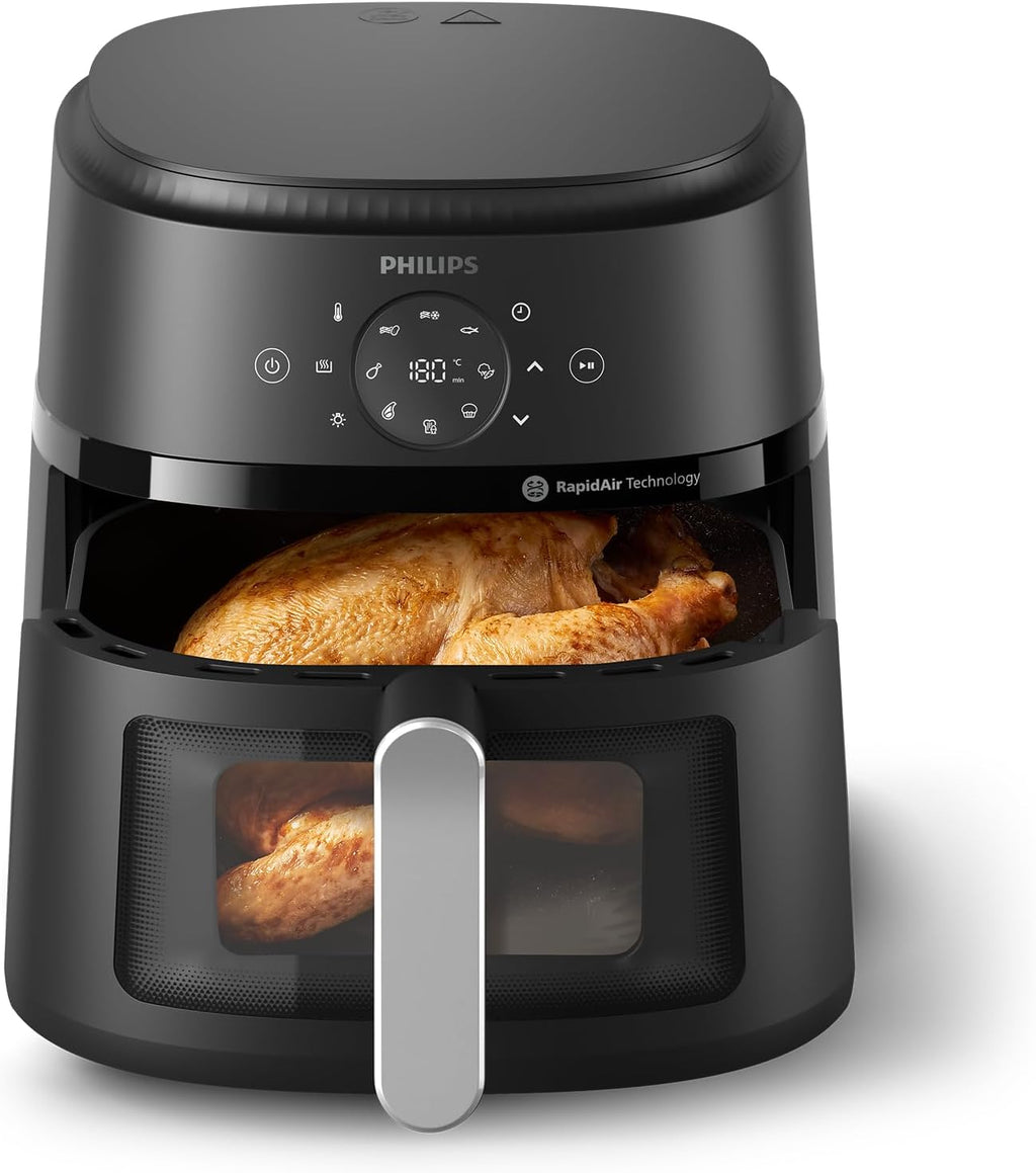 Philips Air Fryer 2000 Series - 13-in-1 functions, 6.6 Quarts, Compact Design with Cooking Window, Black, (NA231/00)