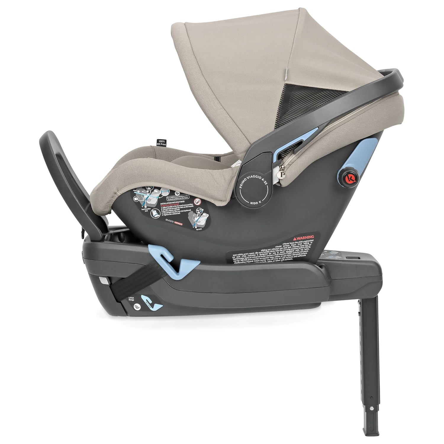 Peg Perego Primo Viaggio Nido - Rear Facing Infant Car Seat - Includes Base with Load Leg & Anti-Rebound Bar - for Babies 4 to 30 lbs - Made in Italy - Astral