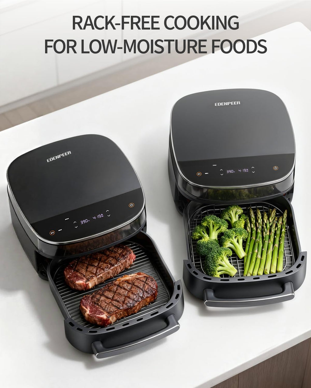 Large Air Fryer 6QT, 11-in-1 Fast Cooking Air Fryer with Top & Bottom Heating, No Flip Needed, Quiet 50dB, Family Size Digital Air Fryer for Healthy Meals, Fits a 12' Pizza or Steaks