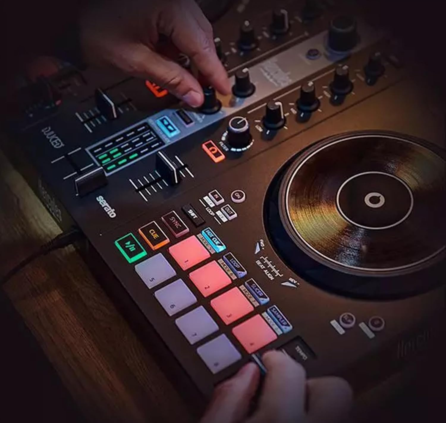 Hercules DJControl Inpulse 300 MK2 2-Channel DJ Controller Bundle with Case, TRS-to-RCA Breakout Cable, and Austin Bazaar Polishing Cloth