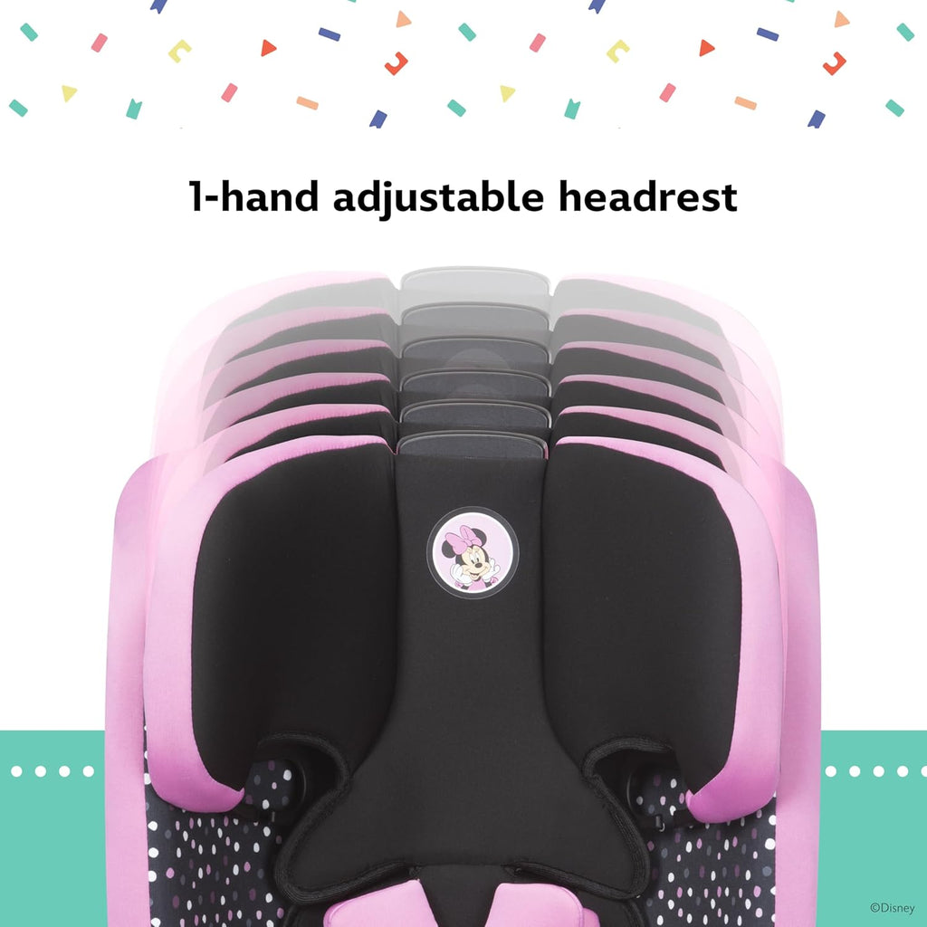 Disney Baby MagicSquad 3-in-1 Harnessed Booster Car Seat, Minnie Dot Party