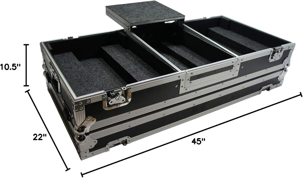 Harmony Audio HC2T1272WLT DJ Battle Coffin Compatible with (2) Rane 12 Turntables & Rane 72 Mixer - Case Only