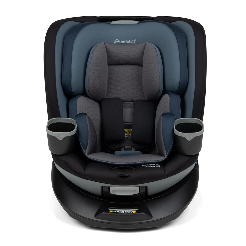 Safety 1st Turn and Go 360 ST Rotating All-in-One Convertible Car Seat, SafetySwivel Technology, SecureTech Installation, 3-in-1 Rear-Facing, Forward-Facing, Booster, 5-100 lbs, Dark Triad