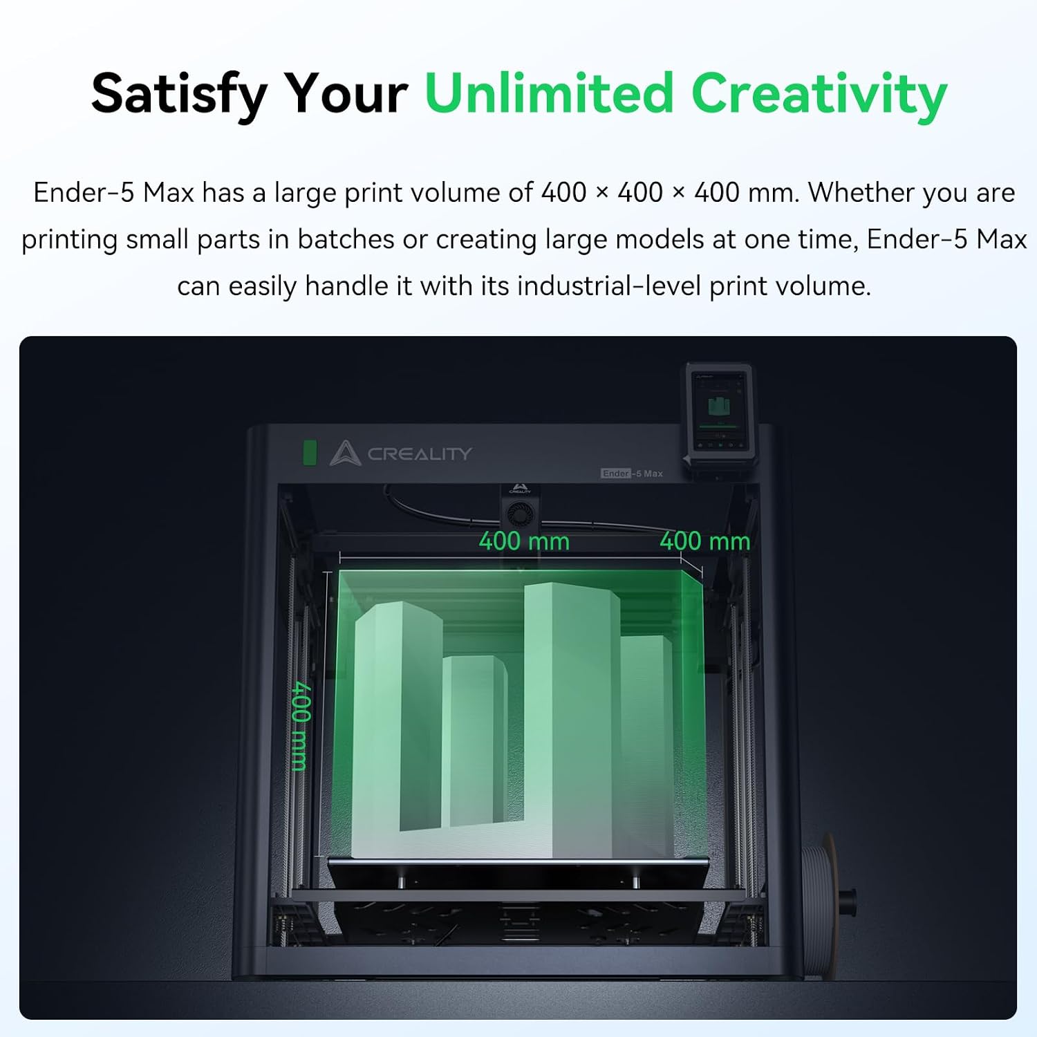 Creality Ender 5 Max 3D Printer, 3D Printing Machine with 700mm/s High-Speed Printing, 400 * 400 * 400 Large Print Area, 64-Point Auto Leveling 300℃ High Temp Precise Linear Rail