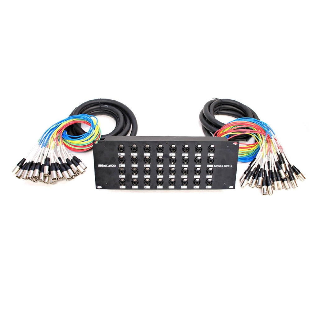Seismic Audio - SARMSS-32x1515 - 32 Channel XLR TRS Combo Splitter Snake Cable - two 15' XLR trunks