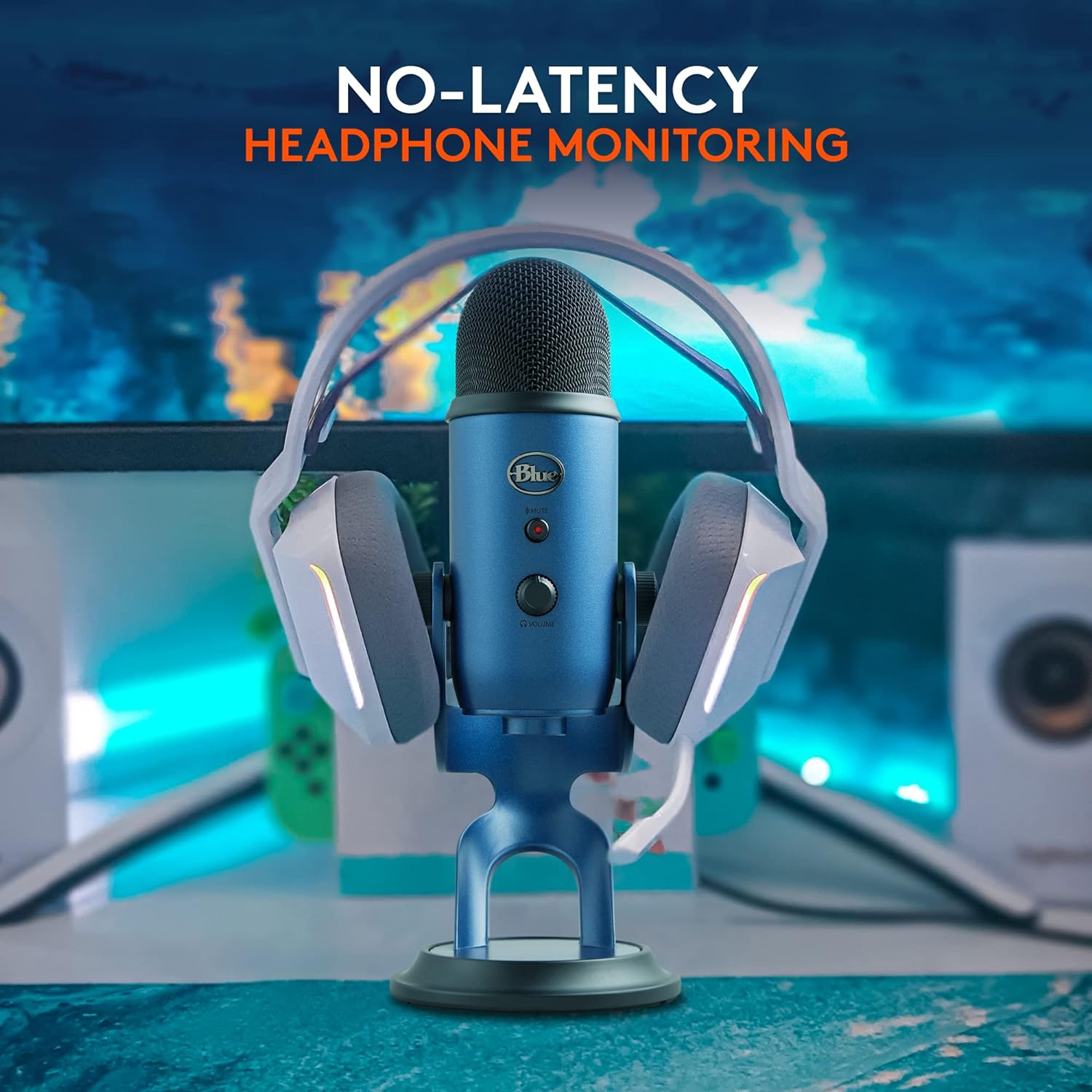 Logitech Creators Blue Yeti USB Microphone for PC, Mac, Gaming, Streaming, Podcasting, Studio and Computer Condenser Mic with Blue VO!CE Effects, 4 Pickup Patterns, Plug and Play - Midnight Blue