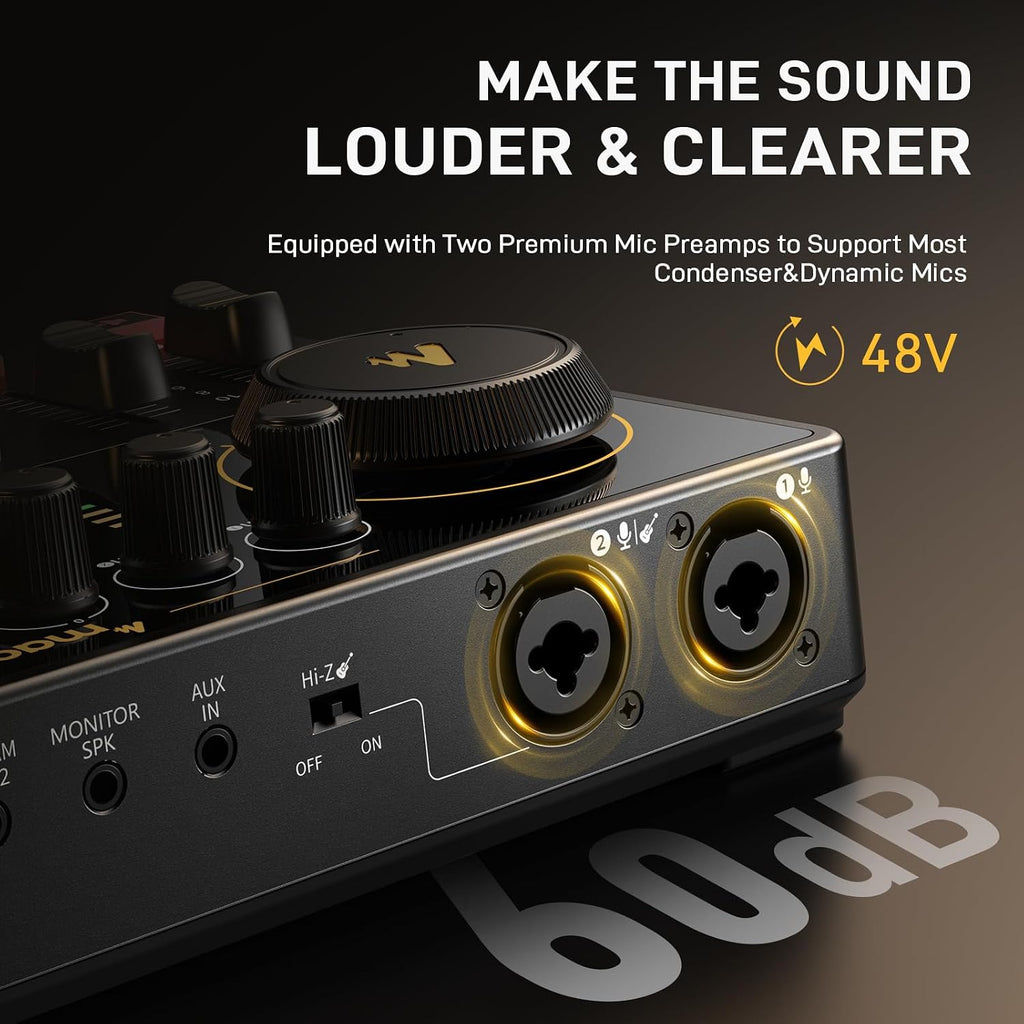 MAONO Podcast Equipment Bundle for 2: Audio Interface Mixer with 2 XLR Dynamic Mic Noise Reduction Podcast Streaming MaonoCaster E2 Gen2C