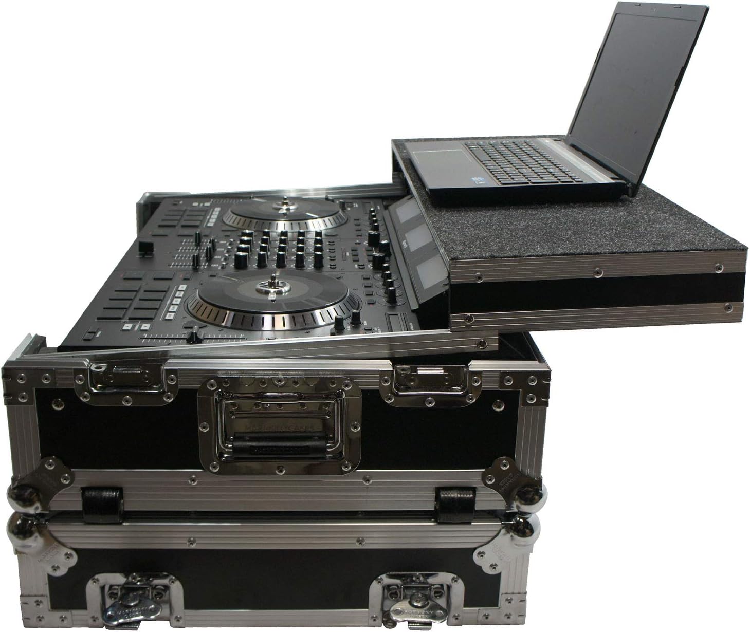 Harmony Audio HCNS7LTWFXTR Flight Glide Laptop Stand Combo DJ Custom Case Compatible with Numark NS7