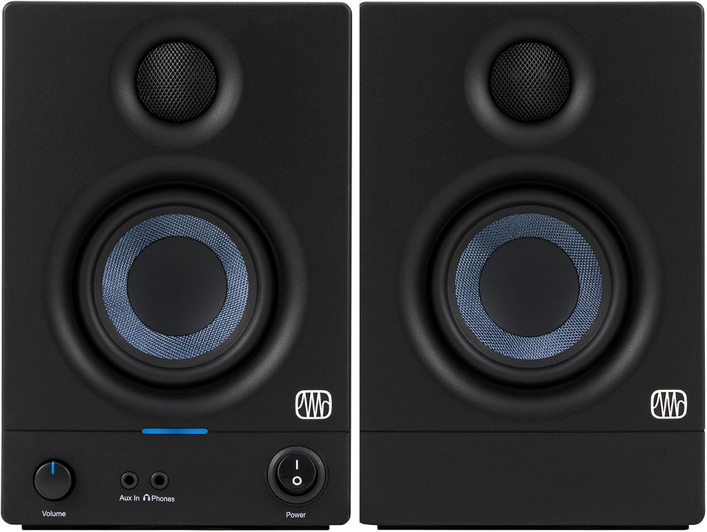 PreSonus AudioBox 96 USB Interface Recording Bundle with Eris 3.5 Studio Monitors, Condenser Microphone, Isolation Shield, HAS-10 Headphones, Stands, Cables and Studio One Software
