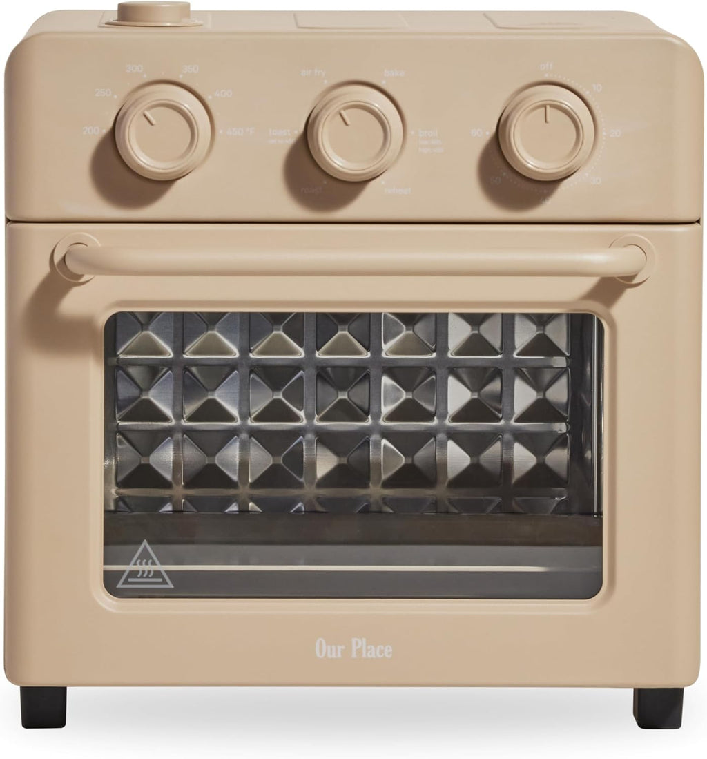 Our Place Wonder Oven | 6-in-1 Stainless Steel Air Fryer Toaster Oven Combo with Basket, Rack, Pan & Tray | Compact 13 QT Countertop Capacity - Toast, Roast, Bake, Reheat, Broil & Steam | Steam