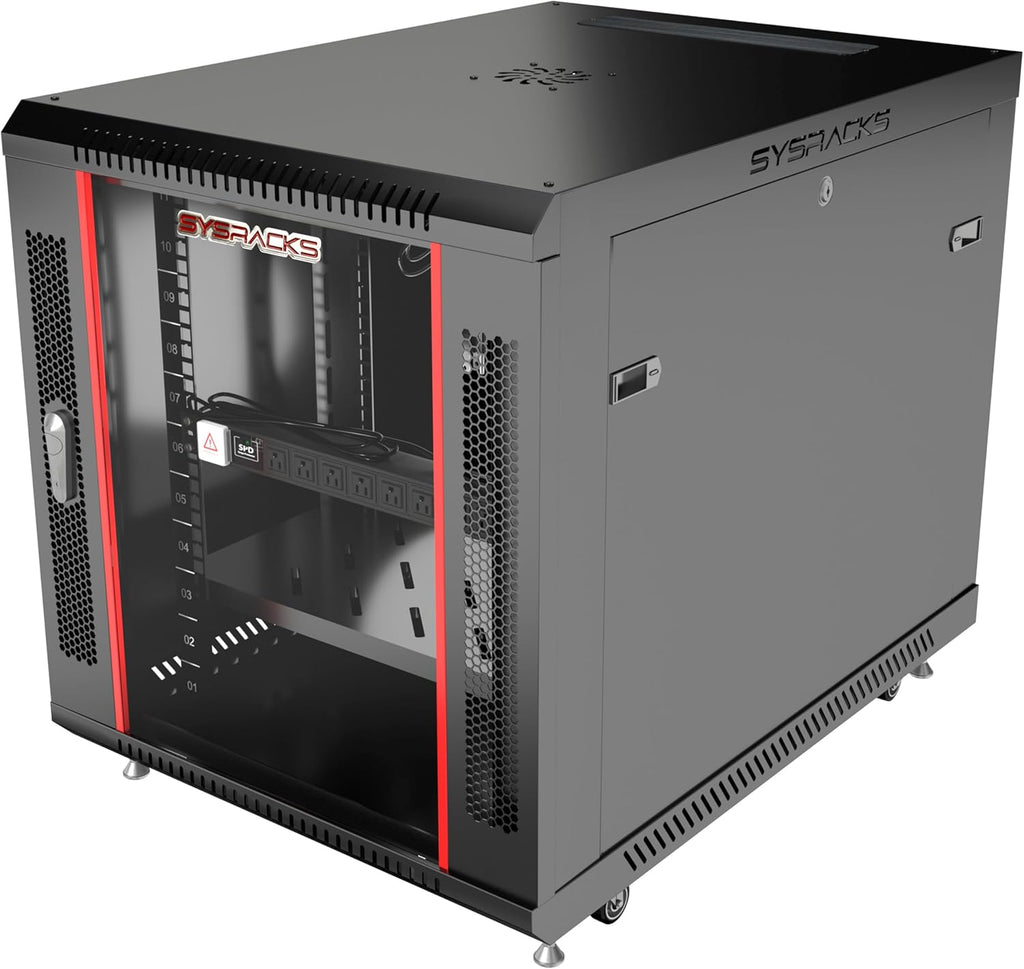 12U Server Rack Cabinet 35' Deep, Pre-Configured Network Enclosure on Wheels with PDU, Fan & Shelf, Lockable IT Rack for Small Business, Office & AV Equipment