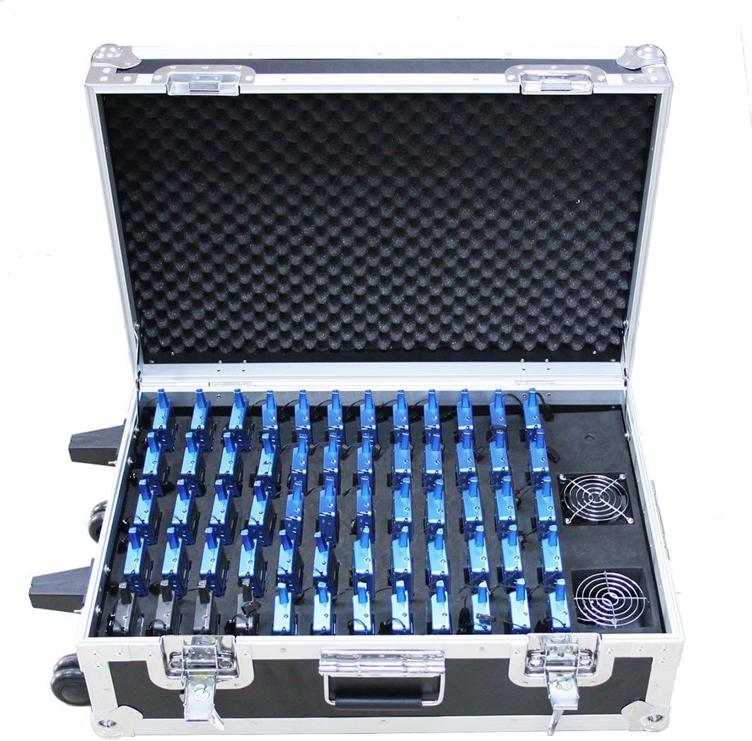 EXMAX ELGT-470 Wireless Tour Guide/Monitoring Audio System 100 Channels Groups for Tourism,Conference,Training,Church,Outdoor Scenic Spots(2 Transmitters & 30 Receivers with 32-slot Charging Case)
