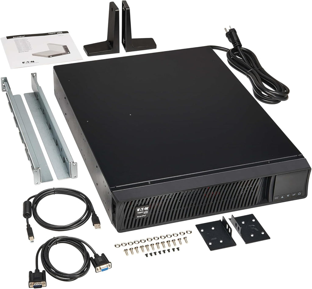 Eaton Tripp Lite Series 2200VA Smart UPS Back Up, Sine Wave, 1920W, 7 Outlets, 2U Rackmount, Extended Run & Network Card Option, LCD, USB, DB9, 3-Year Warranty & $250,000 Insurance (SMART2200RMXL2U)