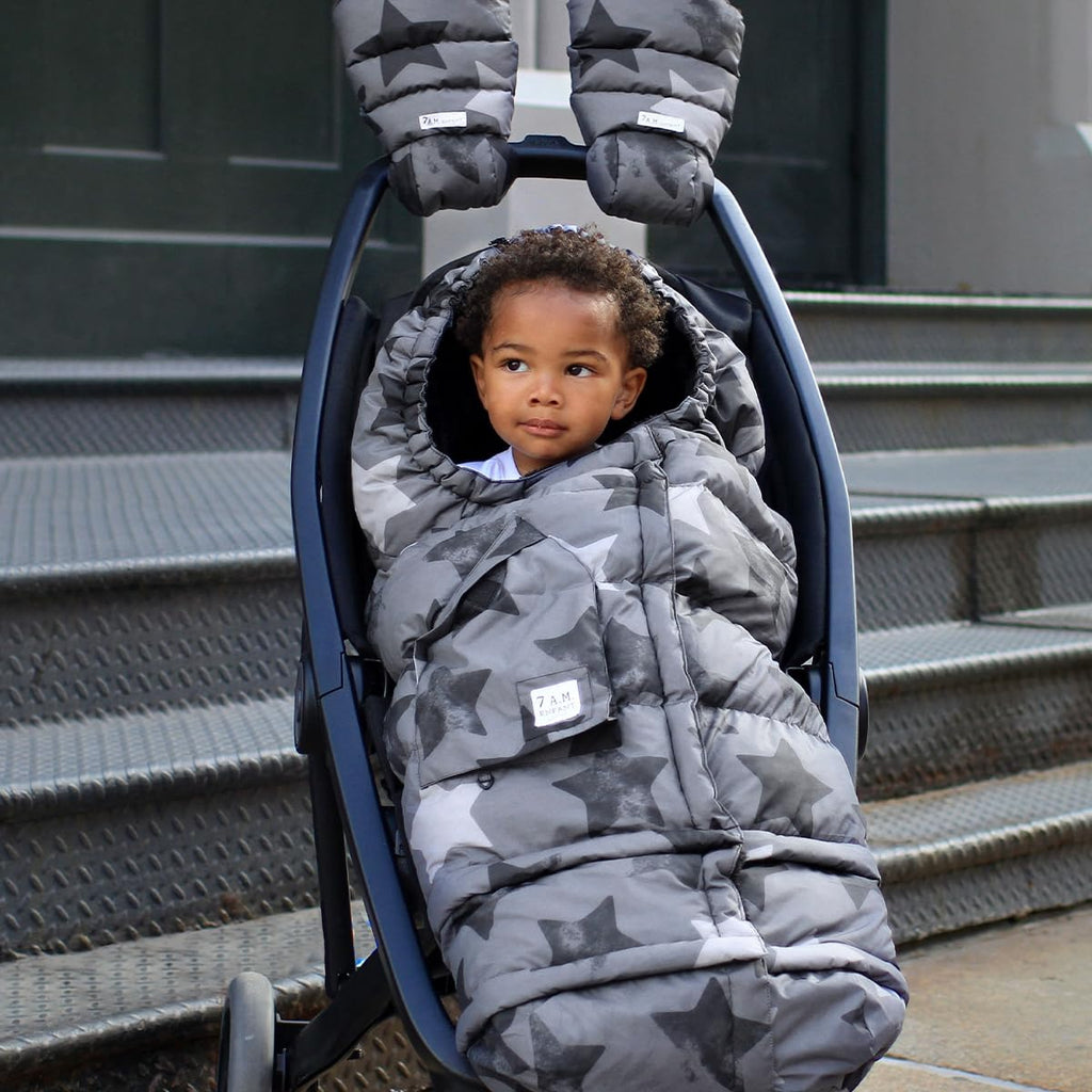 7AM Enfant Stroller Blanket 212 - Adjustable Baby Car Seat Zipped Blanket for Babies Winter, Unisex Multi Purpose Fleece Lined Warm Hooded Toddler Footmuff Water Repellent | (6M - 4T)