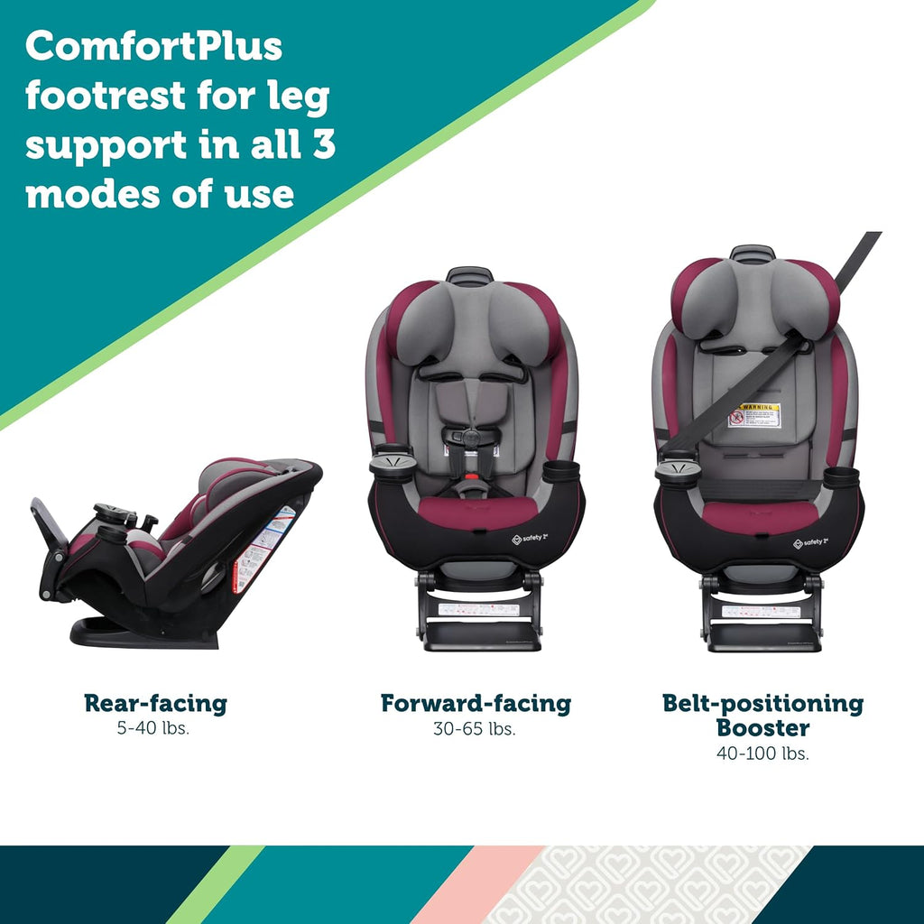 Safety 1st Grow and Go Extend 'n Ride LX All-in-One Convertible Car Seat, Black Pepper