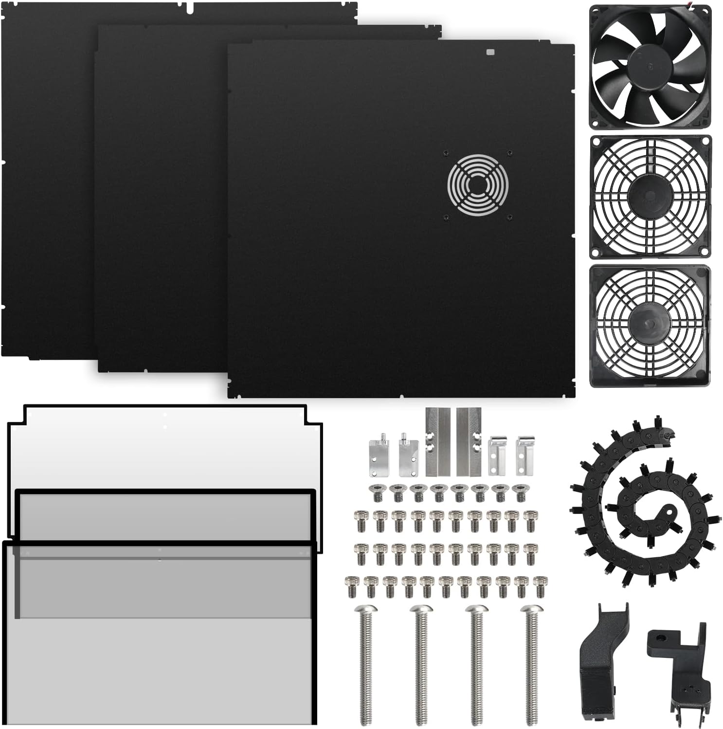 Sovol Metal and Tempered Glass Open Enclosure with Drag Chain and Filter Fan for Sovol SV08