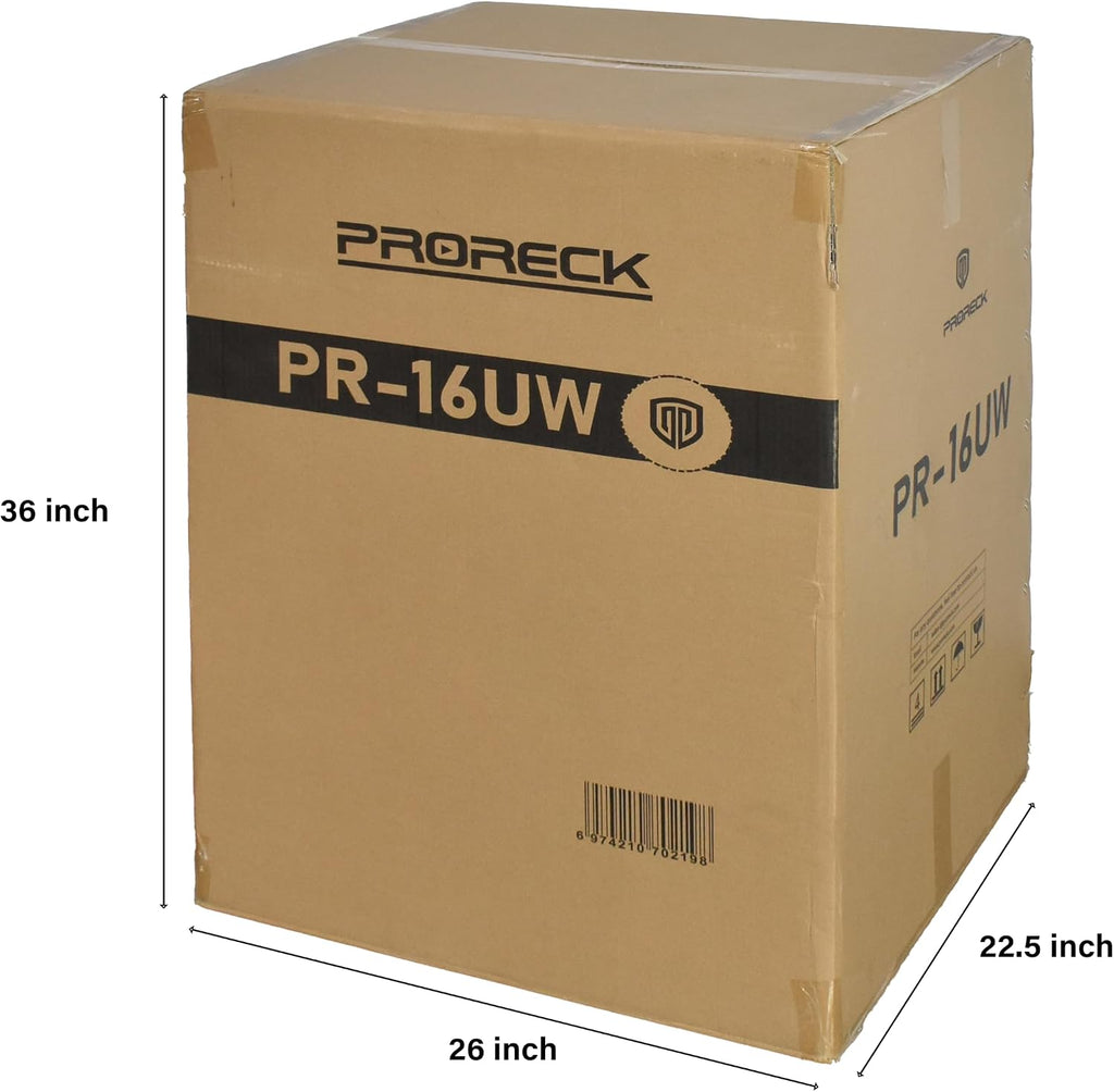 PRORECK 16U Rack/Road Case With Slant Mixer Top, Two Side Table And Casters, 20'' Rackable Depth, Plywood, 16U Installation Size, Pro Stage Performance.