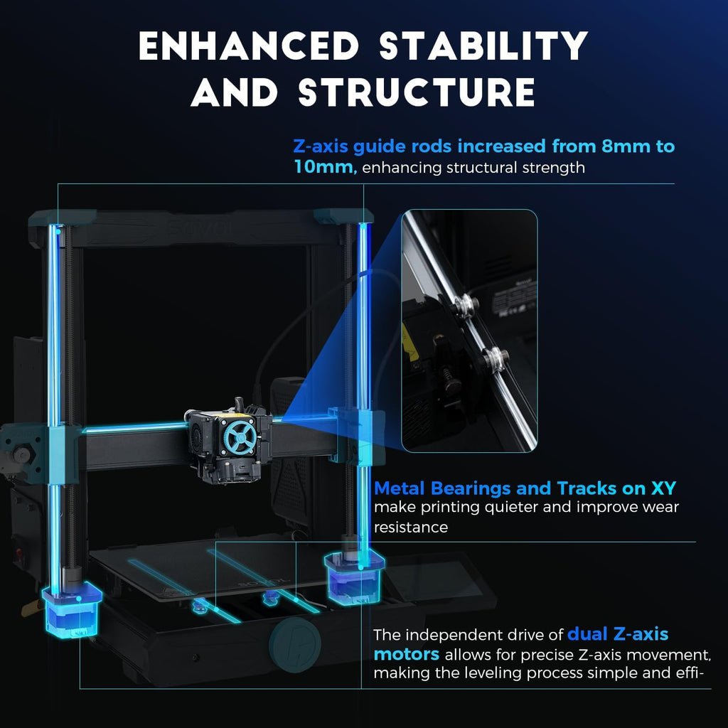 Sovol SV06 ACE 3D Printer Open Source, 600mm/s Max High Speed 3D Printers, Fully Auto Leveling, with Camera Upgraded Structure Planetary Dual Gear Direct Drive Printing Size 8.66x8.66x9.84 inch