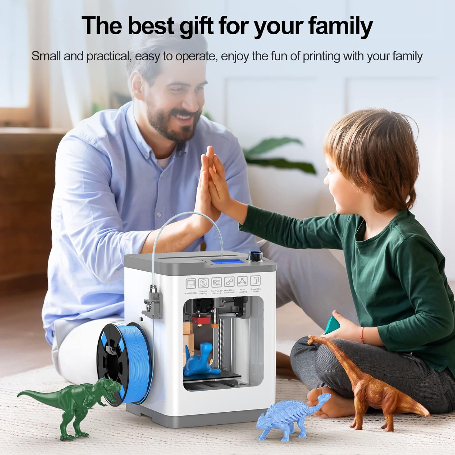 Entina Mini 3D Printers Tina2 Basic, Fully Assembled and Auto Leveling 3D Printer for Beginners and Kids, Easy Setup, Safe Design, High Precision Printing FDM Mini 3D Printer for Home & School