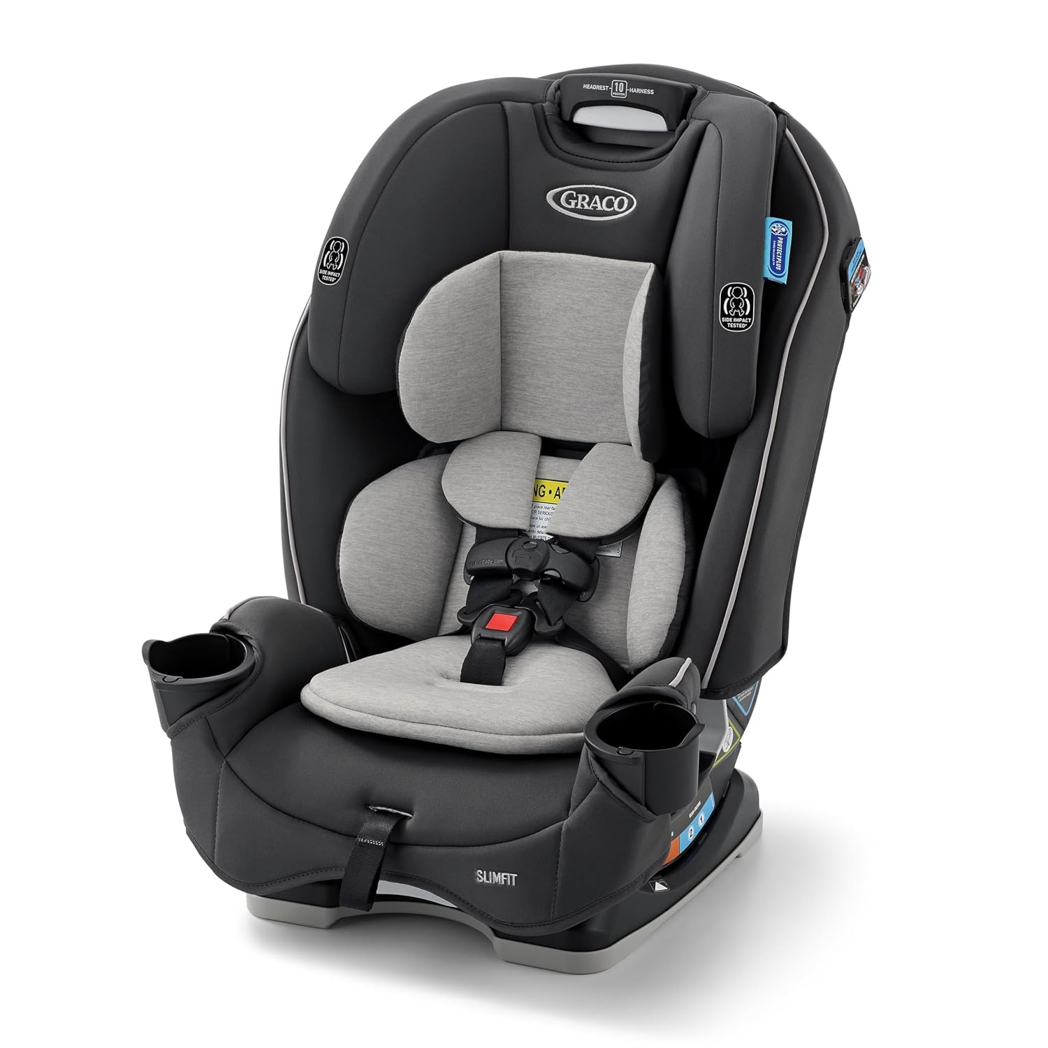 Graco Slimfit 3-in-1 Convertible Car Seat, Slim Car Seat with Space-Saving Design, Highback Booster Seat with 10-Position Headrest, Rear Facing and Forward Facing Carseat, Darcie