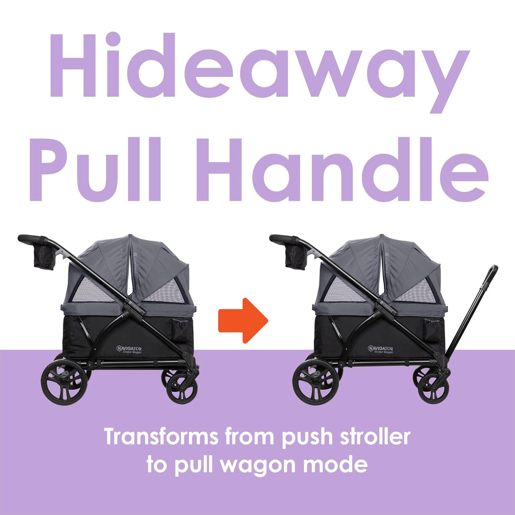 Baby Trend Navigator 2-in-1 Stroller Wagon, Dash Black