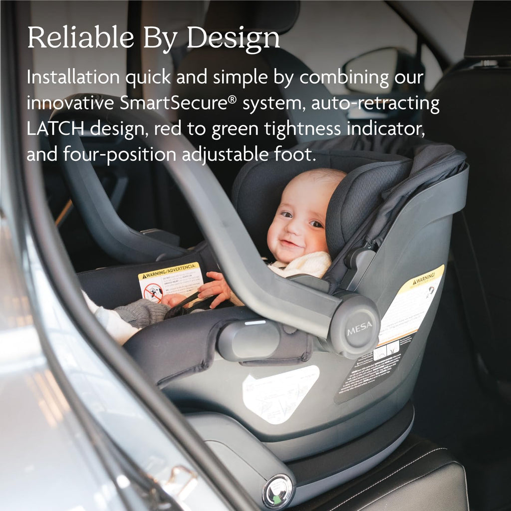 UPPAbaby Mesa V3 Infant Car Seat - Easy Installation + SmartSecure Technology - Attaches to Stroller | Base + Infant Insert Included - Ada (Sandstone)