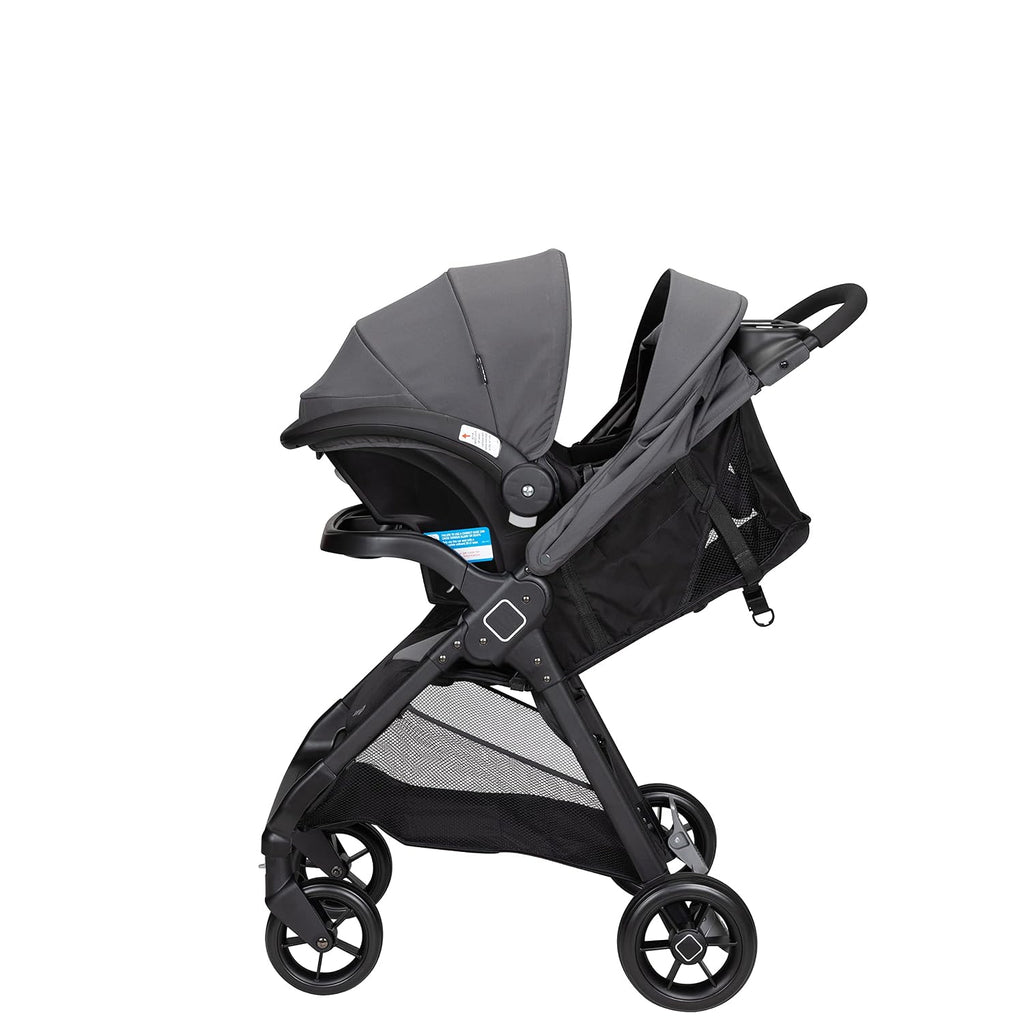 Safety 1st Smooth Ride Travel System Stroller and OnBoard FLX Infant Car Seat, Newborn to Toddler Baby Combo, Easy-Install, Large Canopy, Ample Storage, Foldable, Rear-Facing 4-30 lbs, Monument