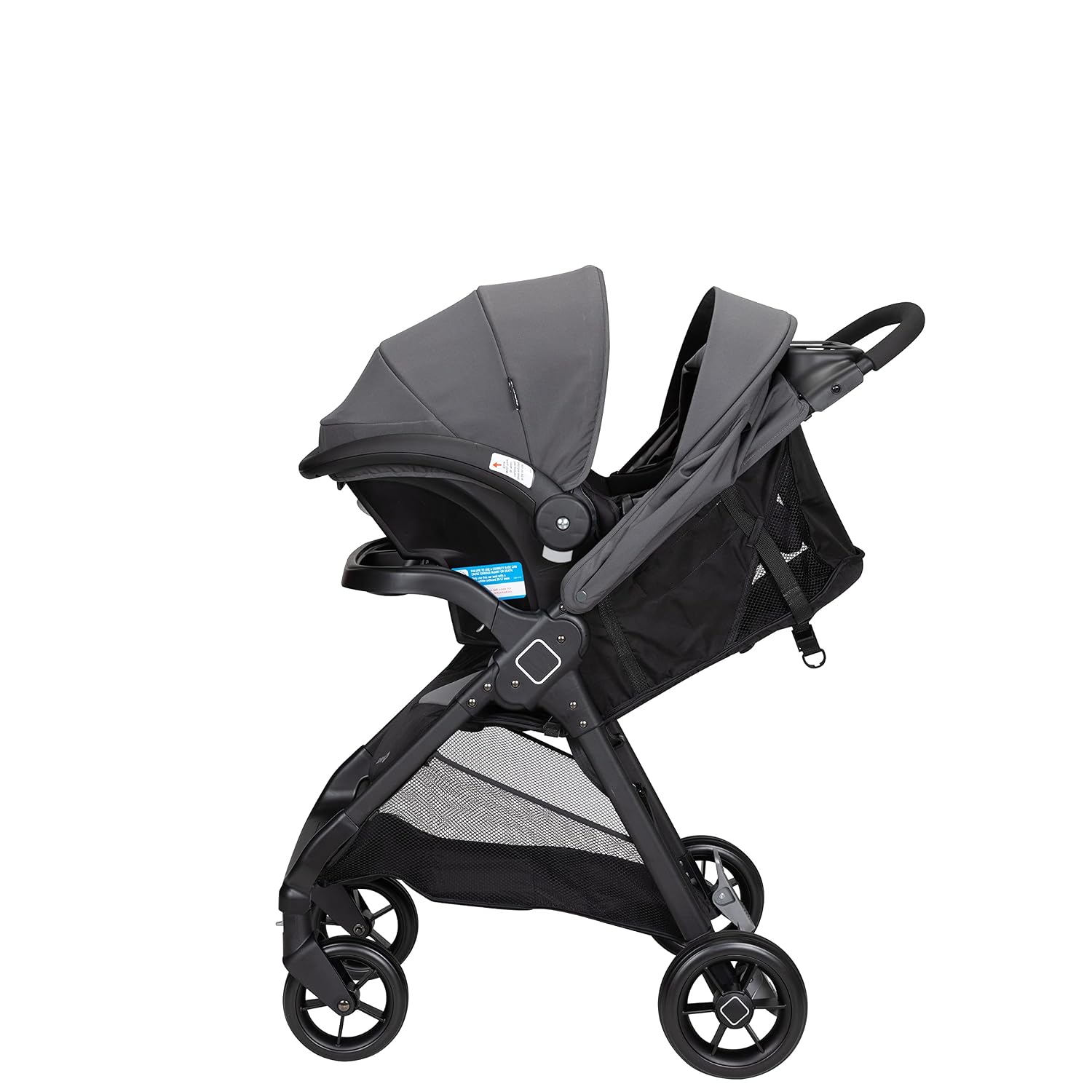 Safety 1st Smooth Ride Travel System Stroller and OnBoard FLX Infant Car Seat, Newborn to Toddler Baby Combo, Easy-Install, Large Canopy, Ample Storage, Foldable, Rear-Facing 4-30 lbs, Monument