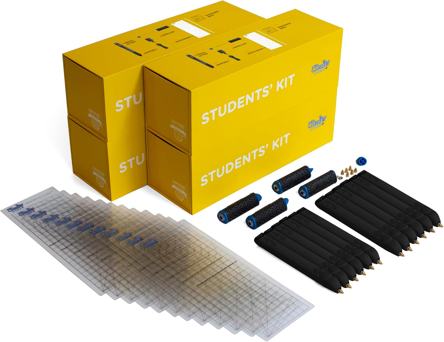 3Doodler EDU Create+ Learning Pack, Full Set with 12 3D Printing Pens + 1200 Strands of Plastic Filament + Classroom Activity Plans