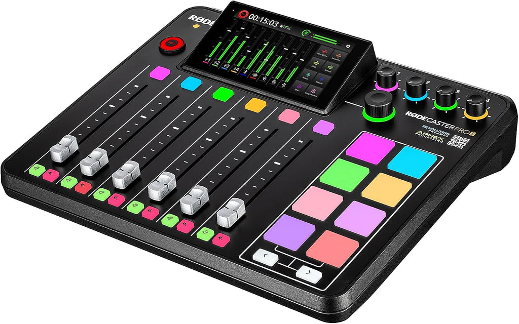 RODE RODECaster Pro II + 4x Headphones + 4x Podcast Microphone + 64GB Micro SD Memory Card + 2x USB- C + More (Bundle)