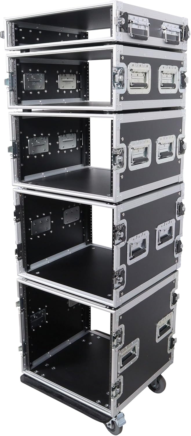 ProX ATA Flight Rack Case – 19' Depth, Heavy-Duty Amp & Mixer Rack Mount with Casters