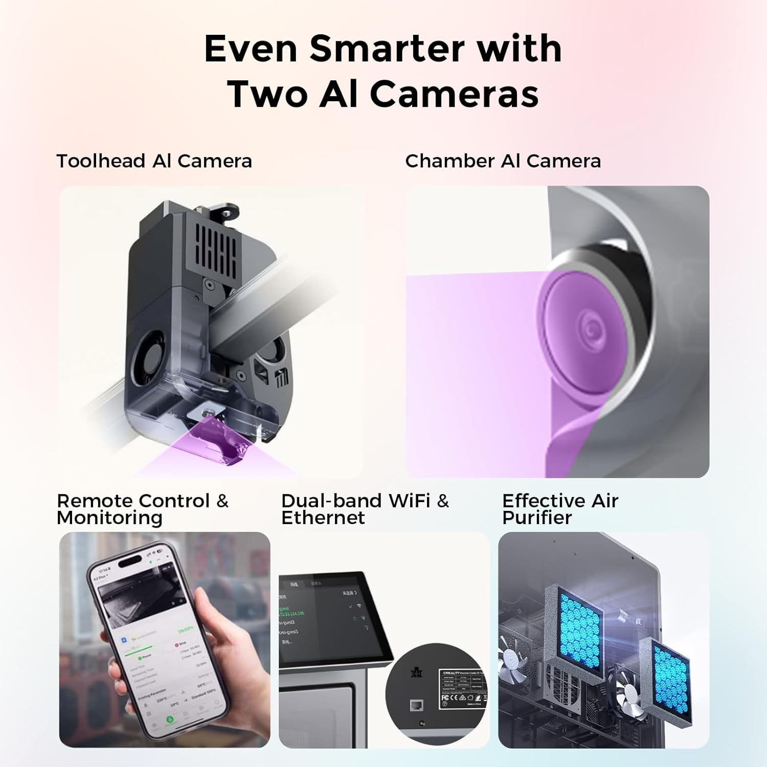 Creality K2 Plus 3D Printer, Multicolor Printing with CFS, Ultra-Fast 600mm/s Speed, 350x350x350mm Build Volume, Dual AI Cameras, Full-Auto Leveling, Professional-Grade FDM Printer