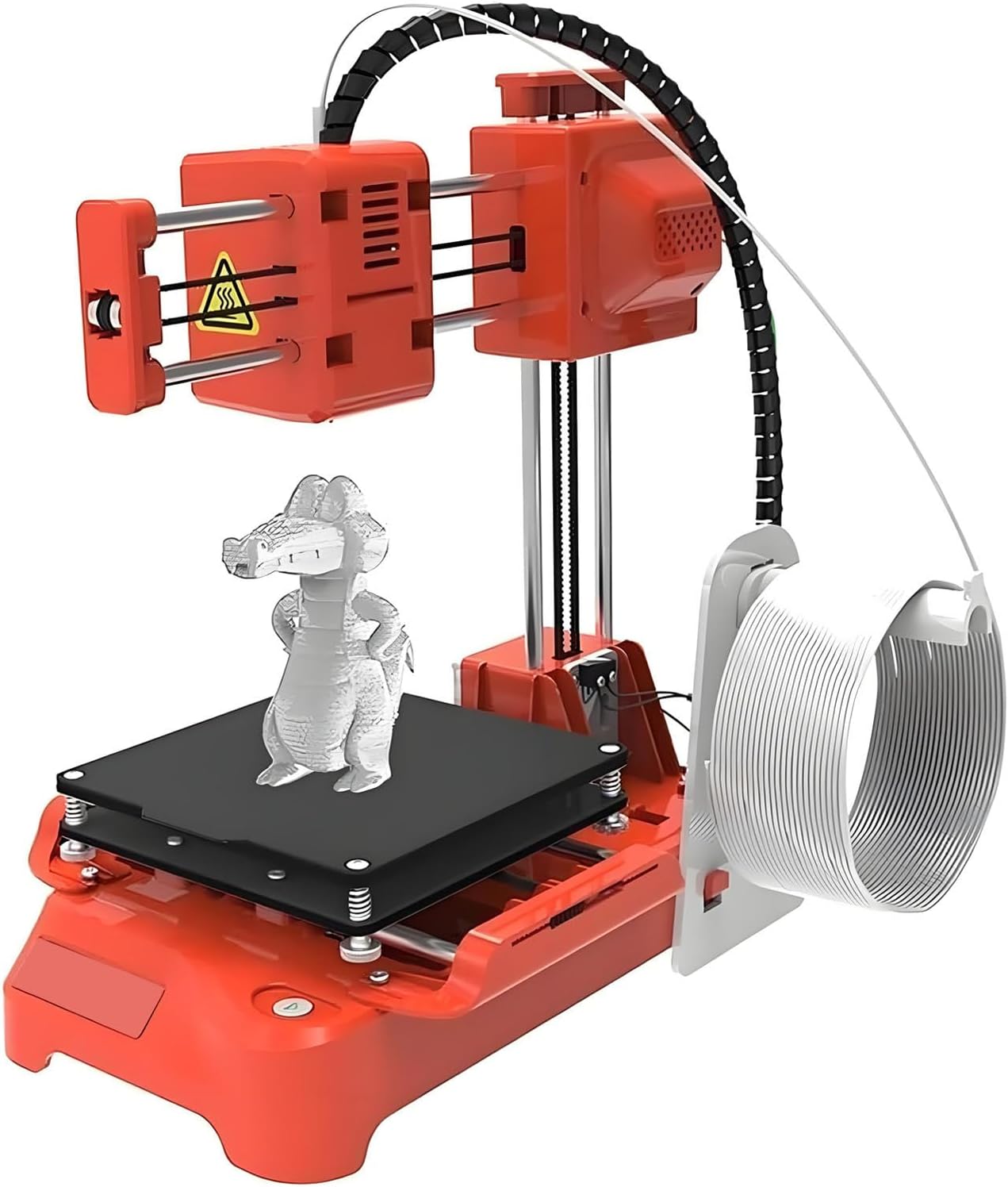 3D Printer Mini Desktop Printing Machine for Kids,100x100x100mm Printing Size,with TF Card,Sample Filament,Removable Platform,One-Touch Printing,for Beginners,Kids,Teens Orange