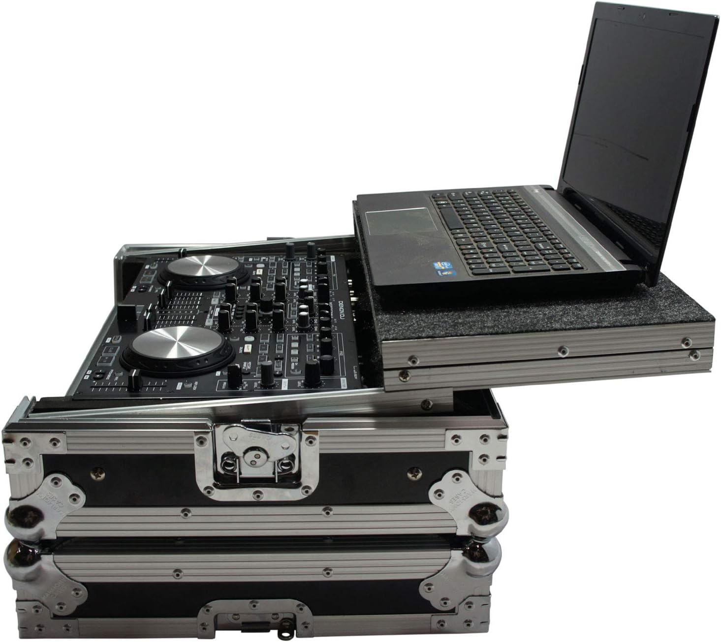 Harmony Audio HCDNMC6000LT Flight Glide Laptop Stand DJ Case Compatible with Denon DN-MC6000 MKII